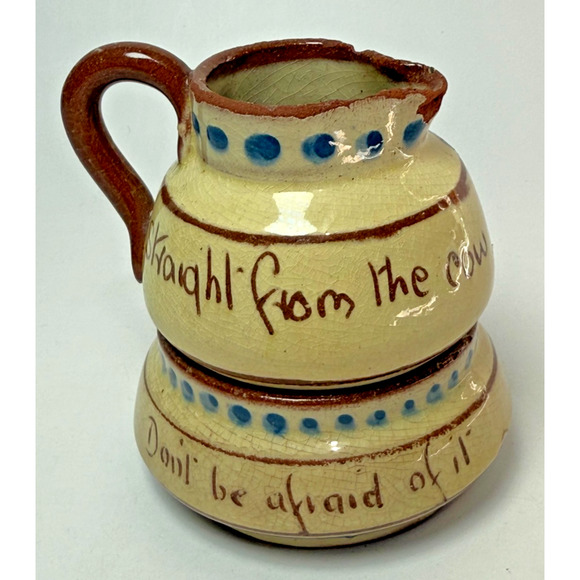 Torquay Other - Vintage Torquay Motto Ware Creamer & Sugar Straight From Cow Don't Be Afraid UK